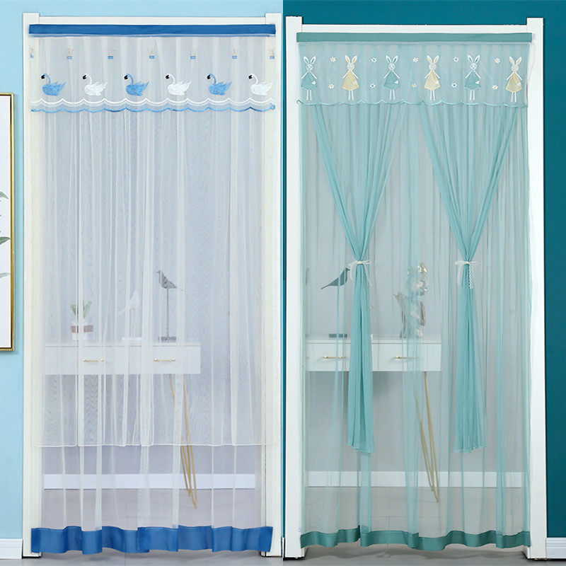 mesh curtains mosquito-proof curtain curtain embroidered lace cloth curtain curtain bedroom blocking partition curtain punch free paste