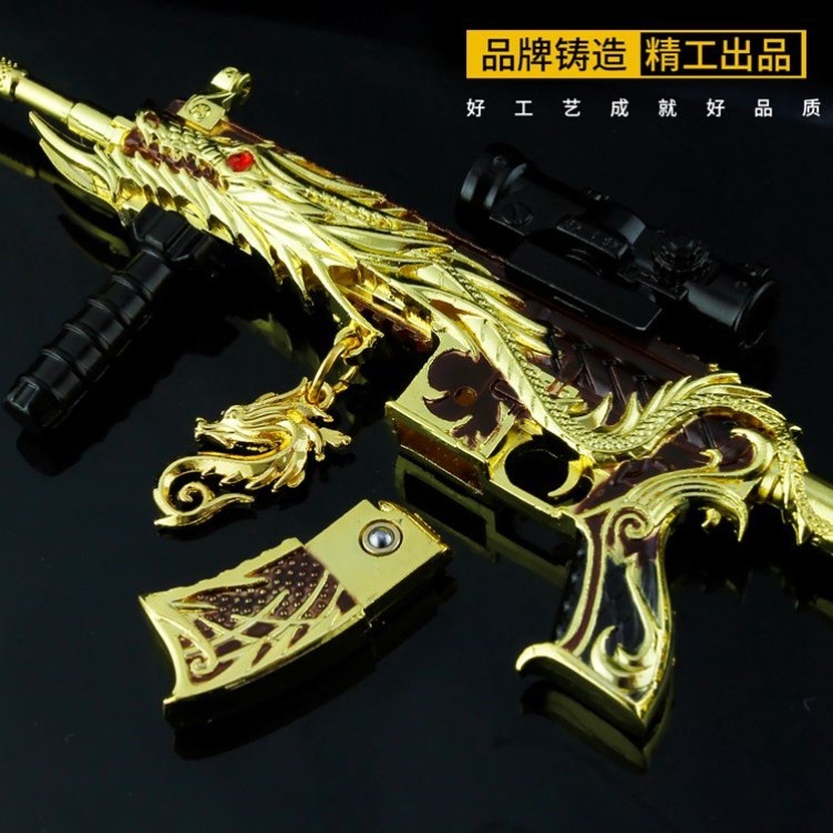 五爪金龙迷你m416模型儿童合金吃鸡小铁枪男孩玩具仿真金属小号