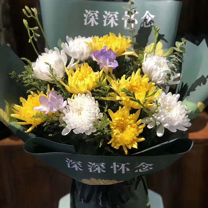 清明节花束包装纸深深怀念花束包装牛皮纸祭祀祭祖diy鲜花包装纸