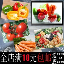 白菜番茄子萝卜土豆辣椒南瓜洋葱蔬果青菜海报装饰画相框墙壁挂画