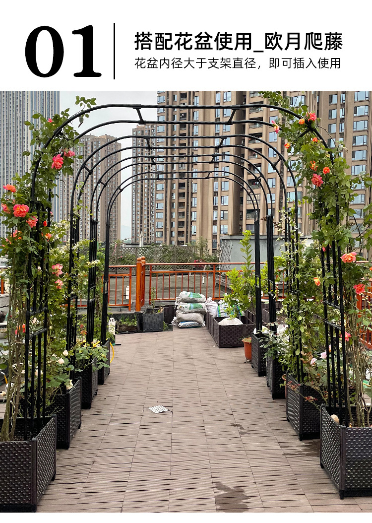 现货爬藤拱门花架铁线莲架子鲜花架蔷薇花架藤本月季攀爬攀藤支柱