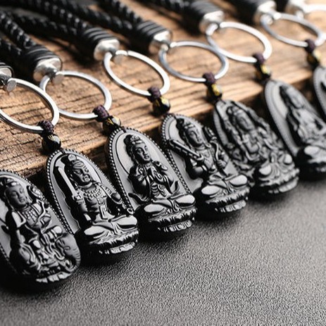 l天然黑曜石十二生肖吊坠钥匙扣-阿里巴巴