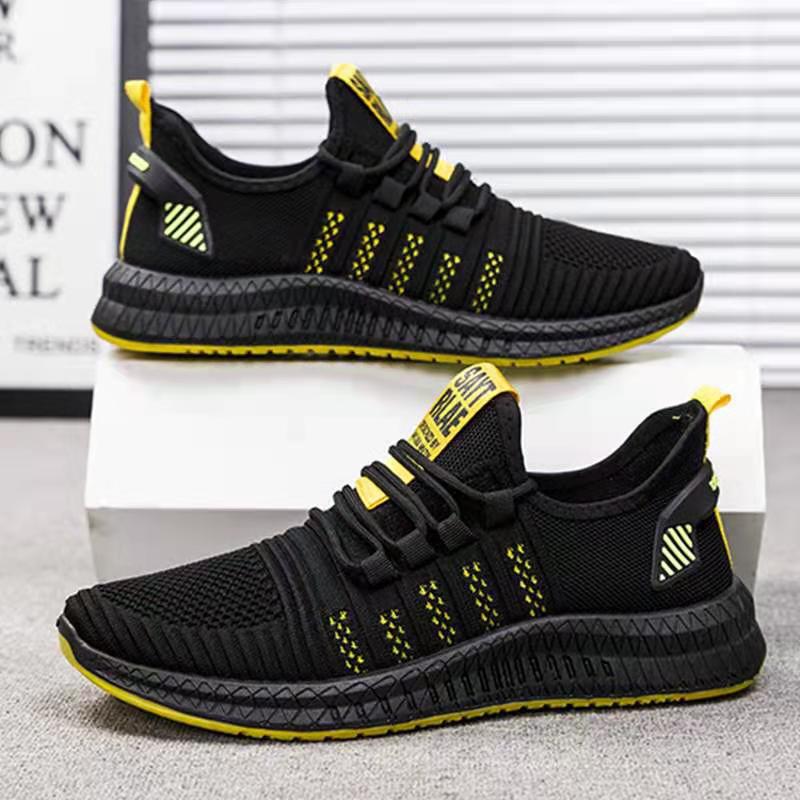 Men's Shoes 2024 New Flying Woven Shoes Running Shoes Korean Style Lightweight Comfortable Fashion Casual Shoes Men's Sneakers