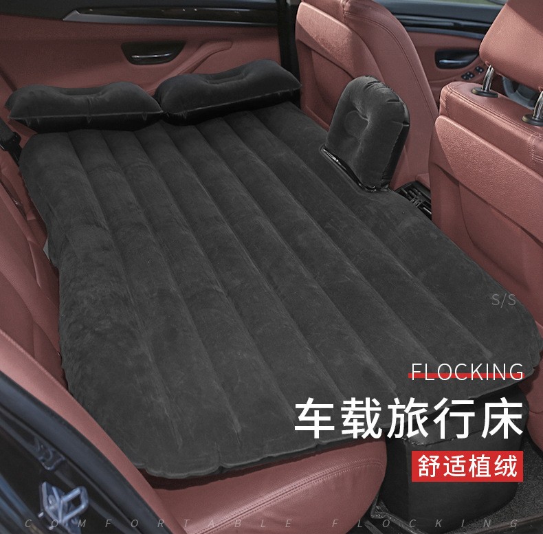 Interior Decoration Supplies Folding Vehicle-Mounted Inflatable Bed PVC Flocking Car Inflatable Mattress SUV Car Travel Inflatable Bed