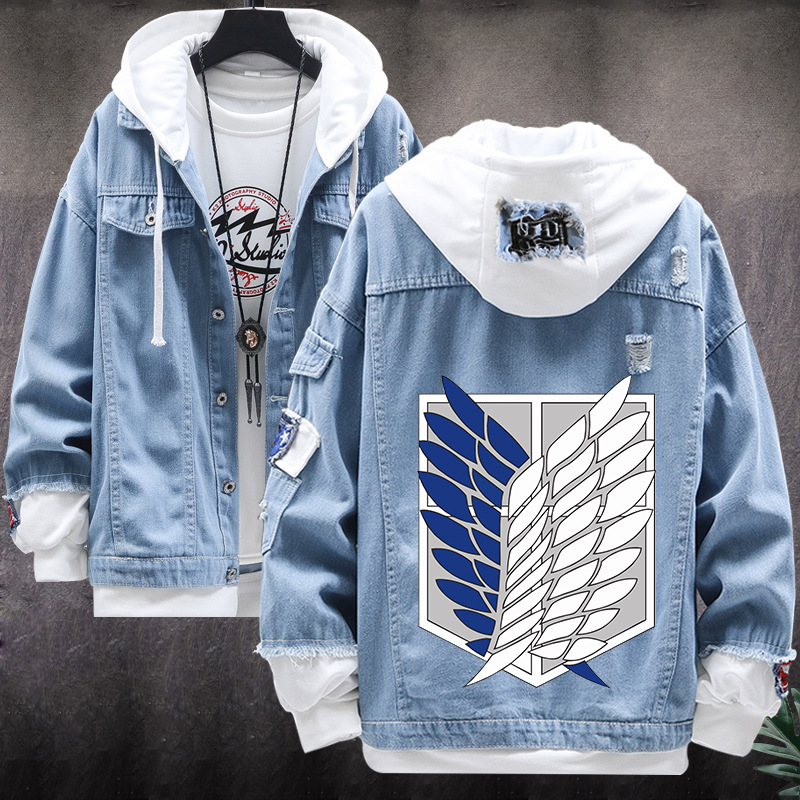 进击的巨人自由之翼衣服上衣兵长艾伦调查兵团男女学生牛仔外套新