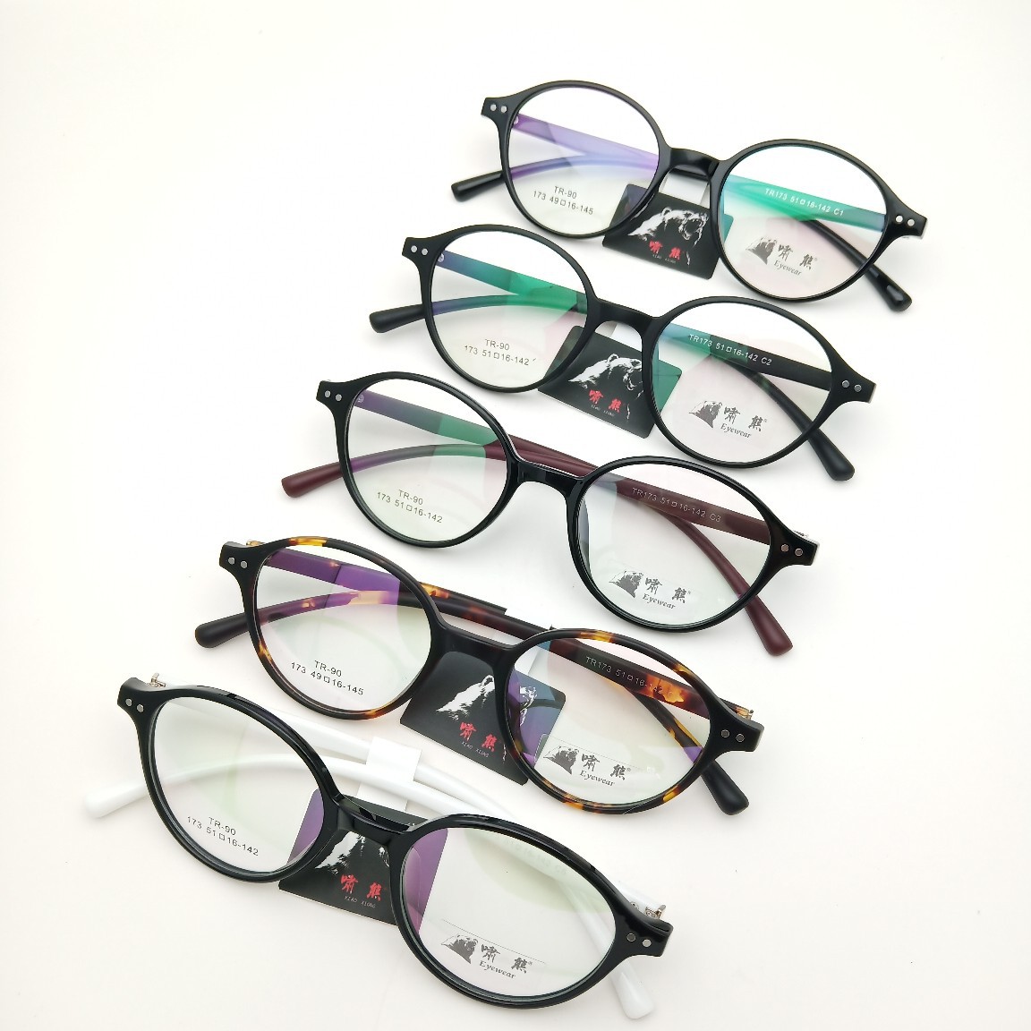 复古圆形全框架tr90眼镜框男女学生近视眼镜架铆钉镜框