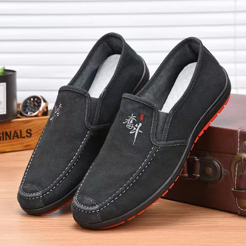 New Old Beijing Cloth Shoes Men's Tendon Sole Shoes Casual Breathable One Pedal Cloth Shoes Comfortable Board Shoes Canvas Shoes