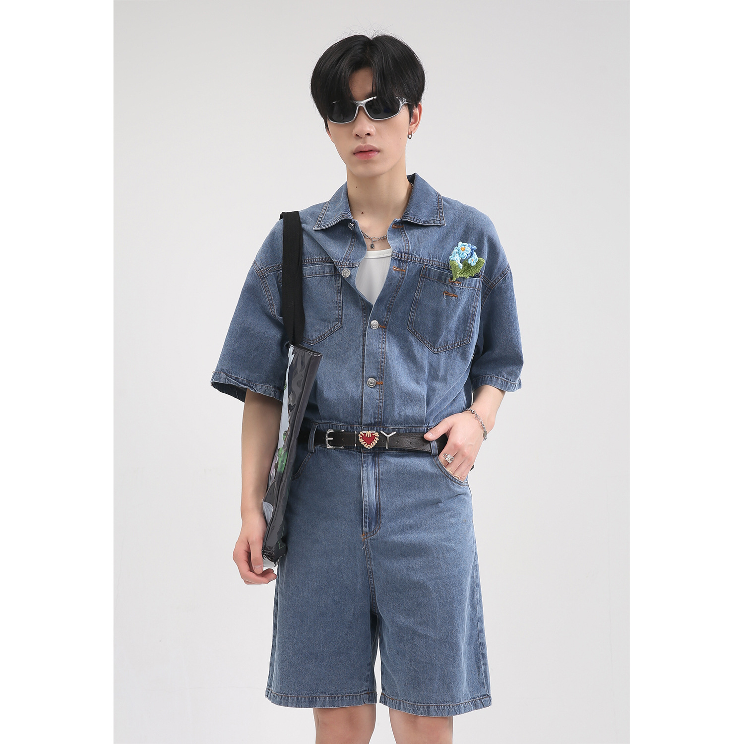 mtlclothes男装|2022夏款新品 韩版宽松个性口袋装饰设计连体裤男