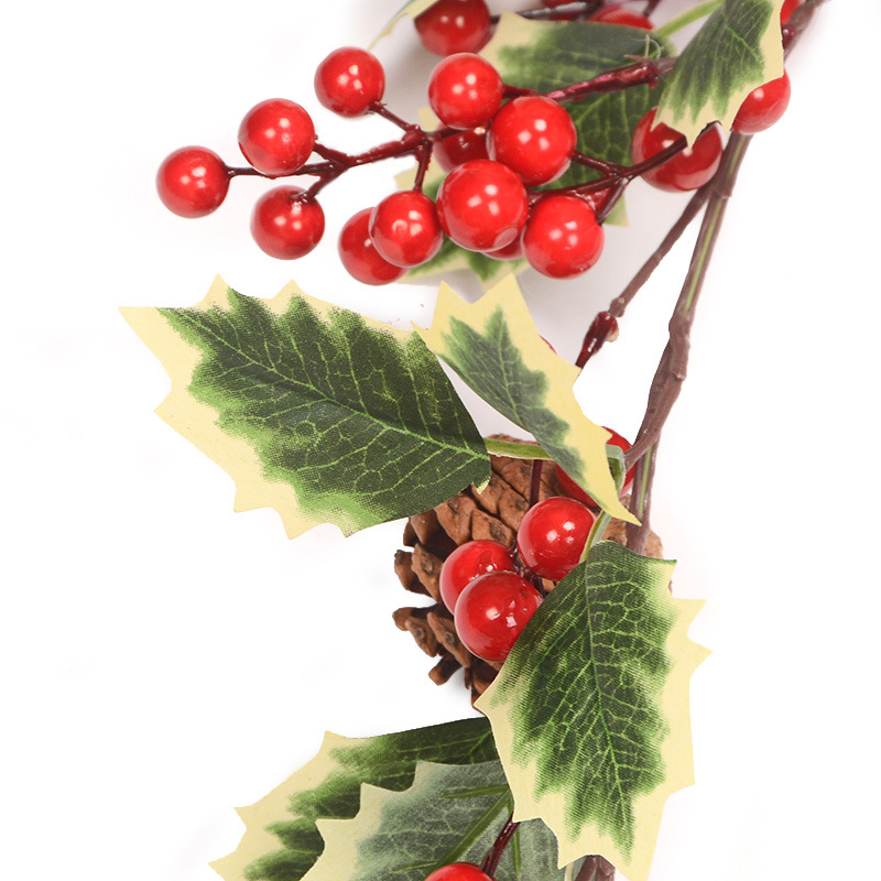 圣诞款松果藤条藤树叶藤仿真藤圣诞叶桉树叶藤派对节日装饰藤条