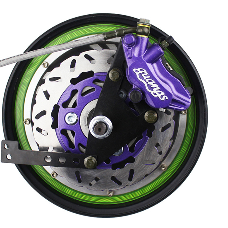 电动车碟刹螺纹涨刹电摩110鼓刹左装右装改装后碟刹油刹总成