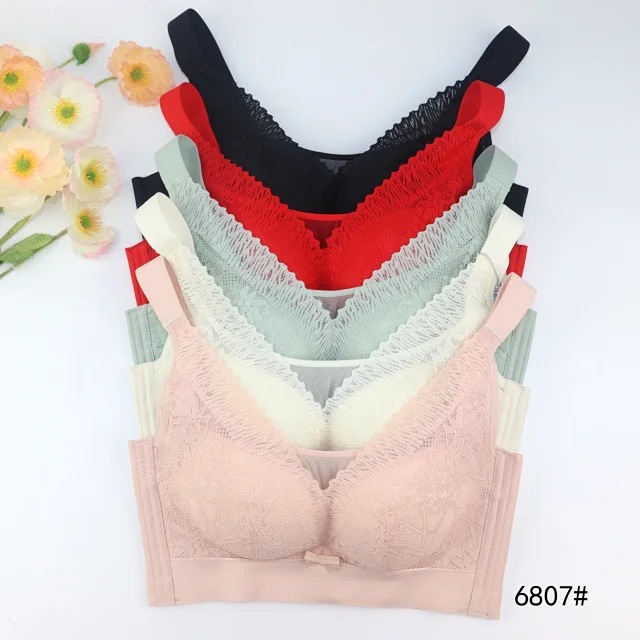 曼z6807#亲肤棉内杯内衣聚拢抹胸34-42 薄bc杯四排扣文胸尾货批发