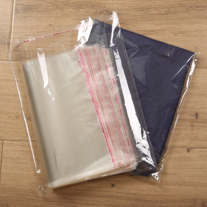 服装包装袋opp自粘袋衣服裤子t恤透明塑料袋牛仔裤白胶袋粘口袋子
