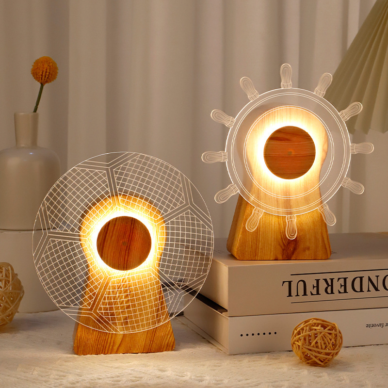 New Creative Bedroom Rotating Windmill Small Night Lamp Desktop Small Ornaments Holiday Gifts for Friends Bedside Table Lamp