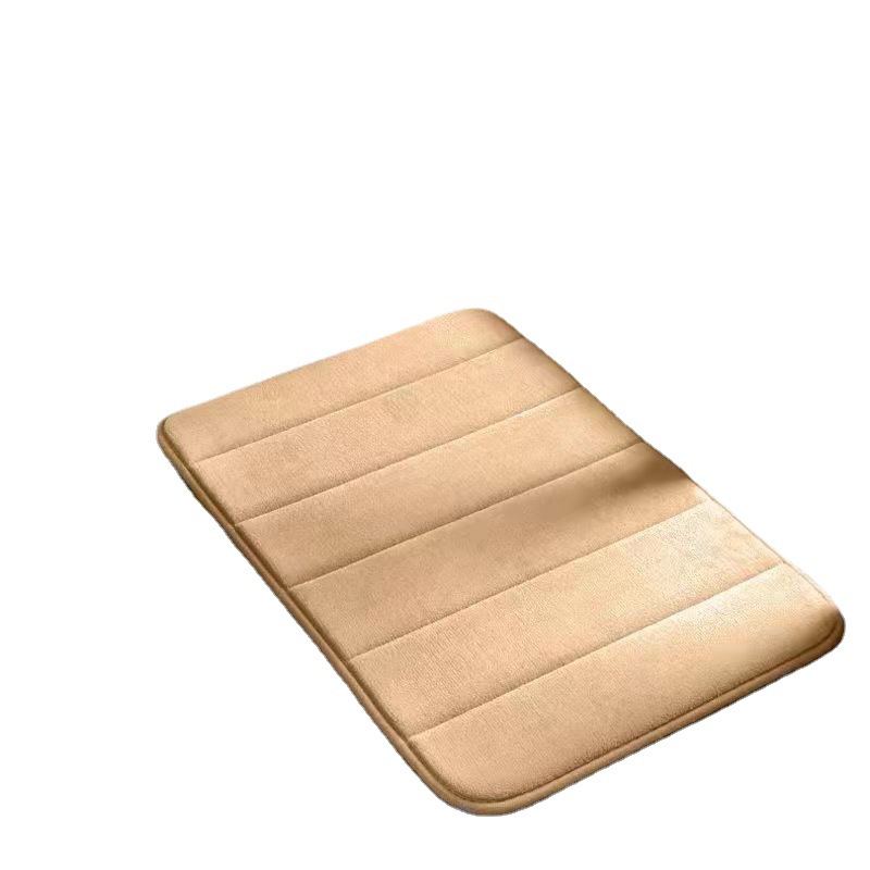 Floor Mat Quilted Coral Cashmere Mats Household Bathroom Absorbent Soft Mat Pure Color Thickened Bathroom Latex Anti-Slip Dots Floor Mat