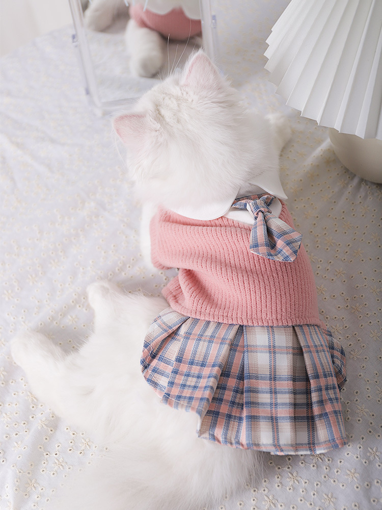 猫咪衣服防掉毛幼猫夏天连衣裙布偶猫无毛猫宠物裙子可爱的公主裙