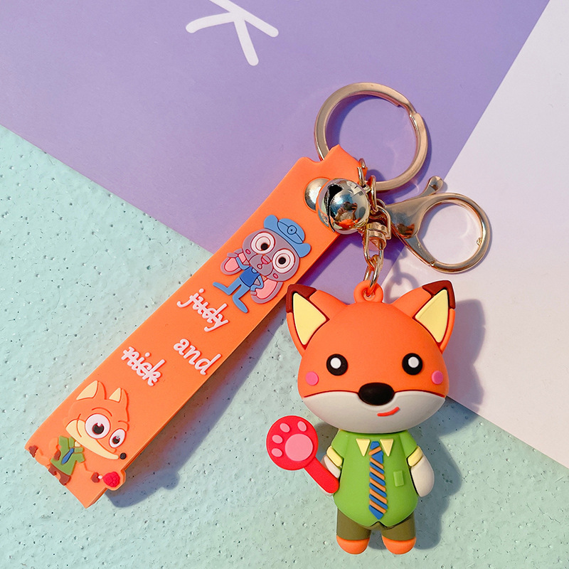 Zootopia Cartoon Anime Fox Nick Keychain Pendant Car Key Chain Lovely Bag Wholesale