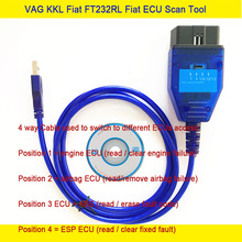 VAG KKL Fiat FT232RL Fiat ECU Scan Tool 大众菲亚特检测线