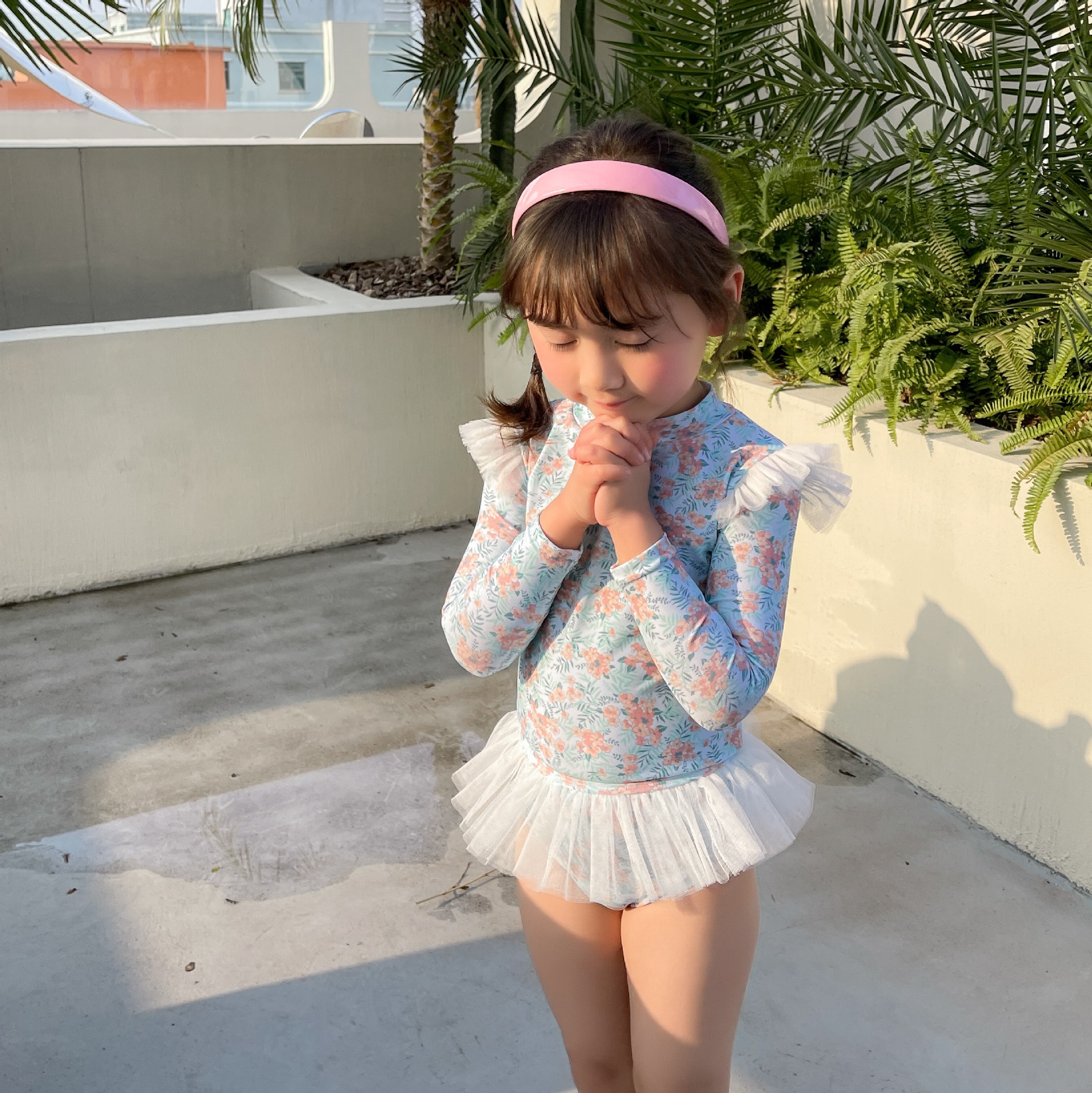 小童洋气潮女童泳衣中大童女孩女大童12-15岁分体裙式少女学生青少年