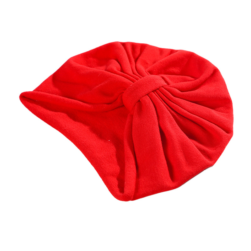 2023 New Baby Hat Solid Color Bow Fontanel Hat Newborn Care Door Beanie Hair Band