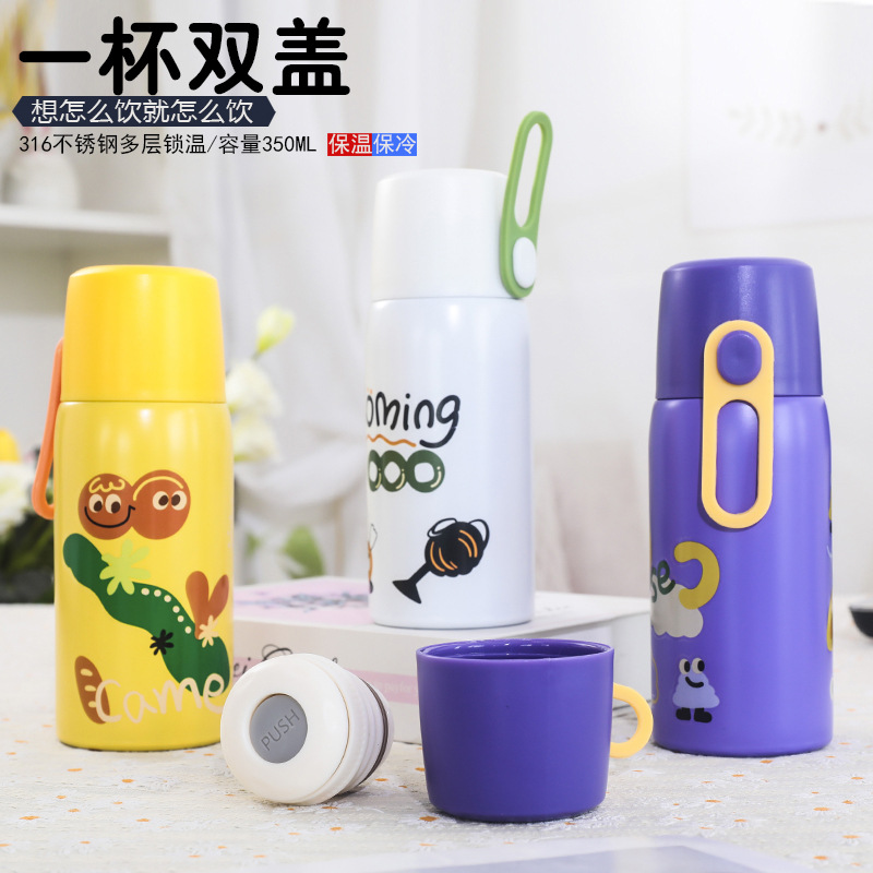 2023 Fresh Travel Portable Vacuum Cup Outdoor Travel Portable Water Cup Student Straight Drink Cup Gift Printing