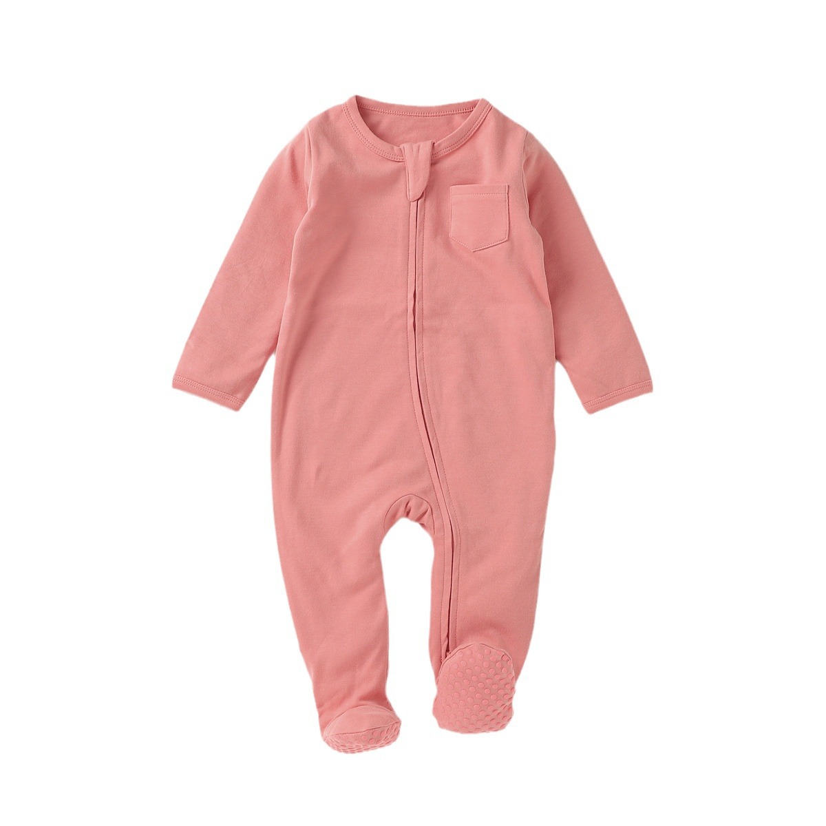 Foreign Trade Newborn Clothes Ins Style Romper Organic Cotton Class a Baby's Romper Double Zipper Foot-Wrapped Baby Jumpsuit Baby Clothes