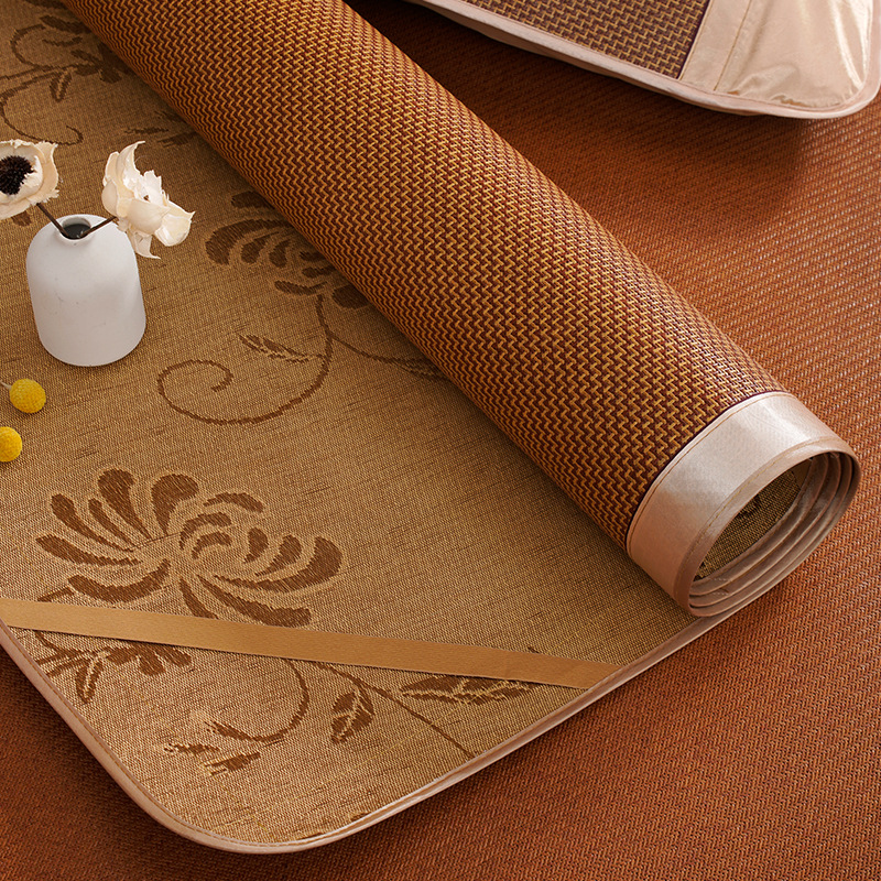 High-grade Rattan Mat Summer Mat Double-sided Foldable Bed Hat 1.8-meter Bed Ice Silk Mat Summer Naked Sleeping Household Grass Mat 1.5 image
