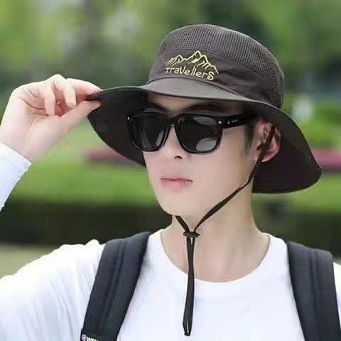 summer Hat Men's Sunhat Outdoor Summer Sun Protection Travel Leisure Korean Fisherman Hat Men's Mountaineering Fishing Sun Hat