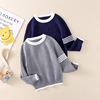 Korean Edition Children's clothing Boy T-shirts sweater 2022 winter new pattern children Western style Sweater One piece On behalf of
