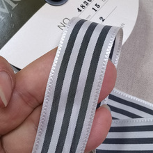 日本木马MOKUBA半透明条纹丝带蝴蝶结服装发饰品配件辅料间色织带