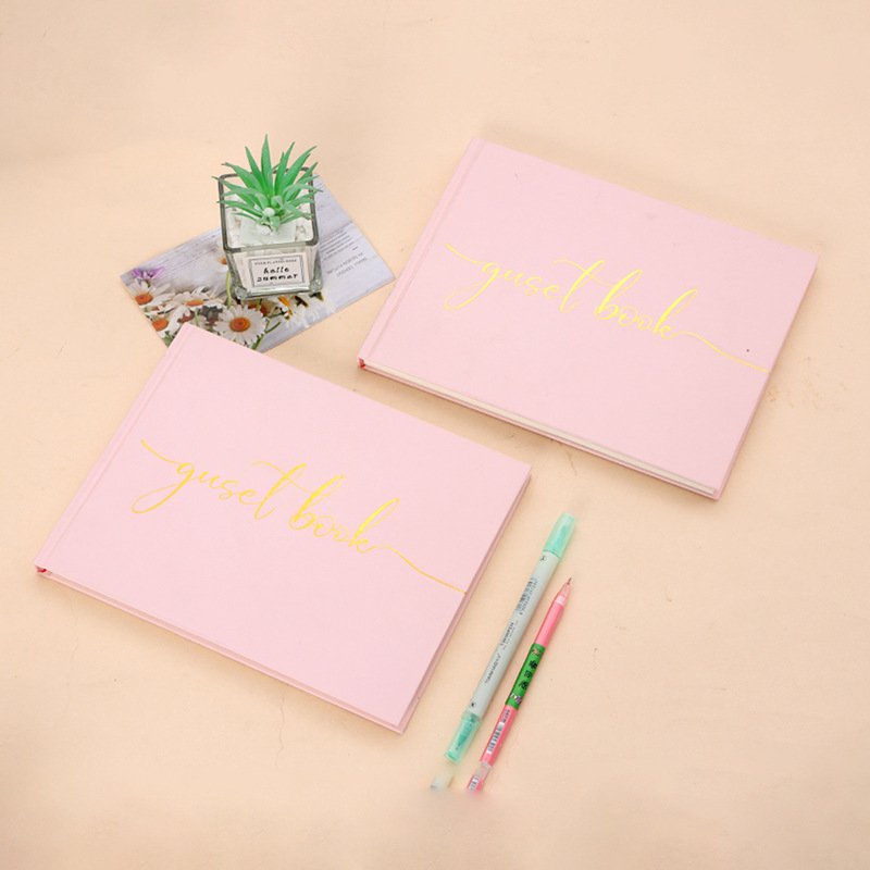 亚马逊跨境精装烫金笔记本婚庆宾客签到本生日派对纪念册留言薄