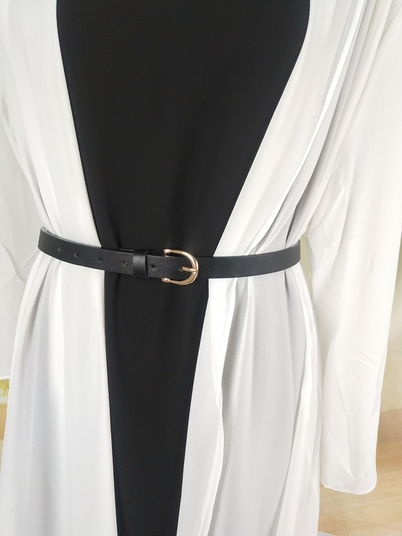 女连衣裙腰链 皮带金属链条拼接细裙带 装饰牛仔裤 热裤黑色腰带