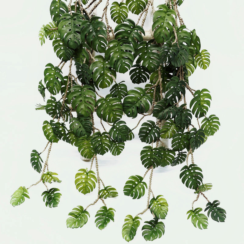 高仿真绿植软胶龟背叶手感藤蔓垂挂装饰挂壁森系叶子景观造景植物