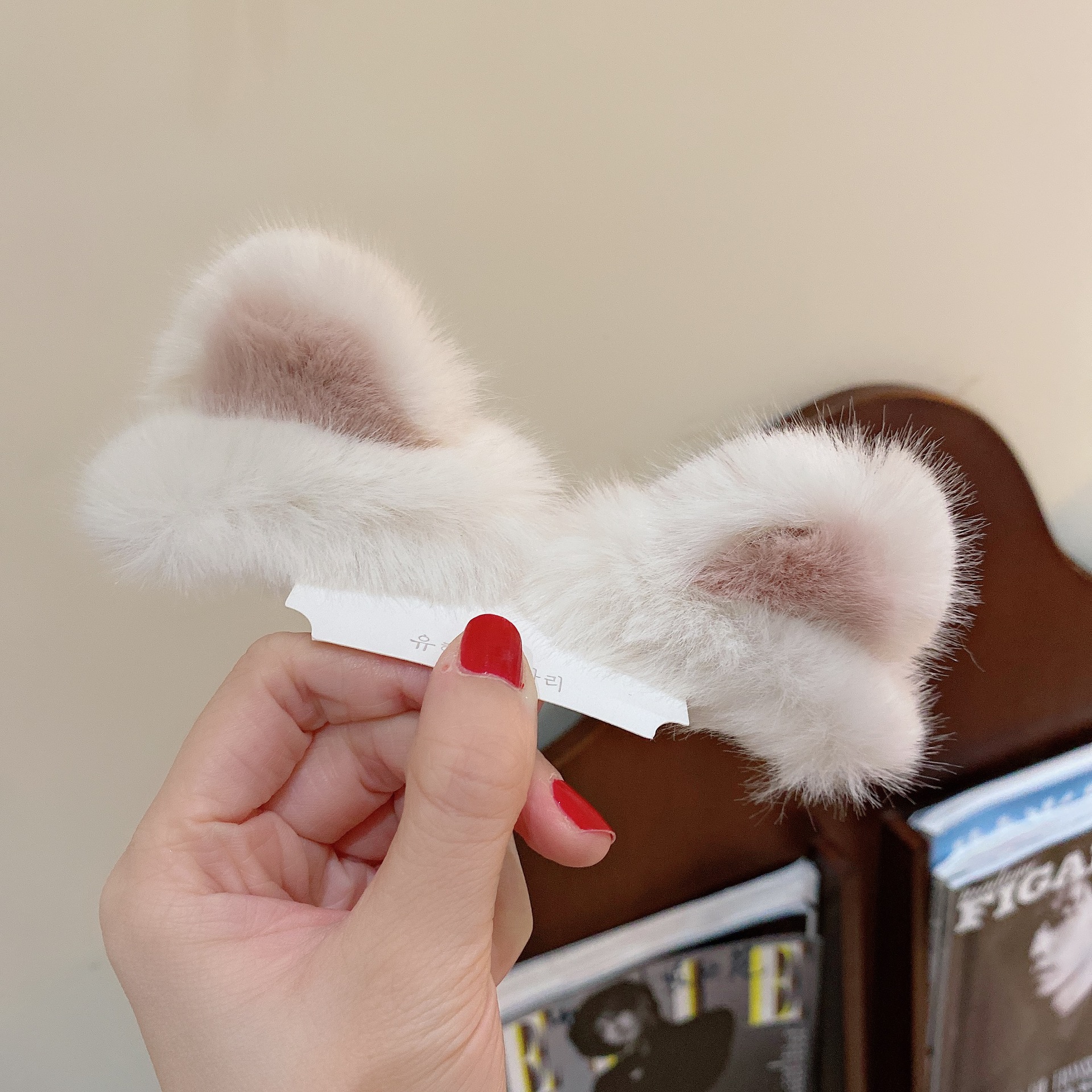 猫耳朵发夹甜心少女夹子毛绒绒秋冬新款立体发卡毛茸茸顶夹边夹女