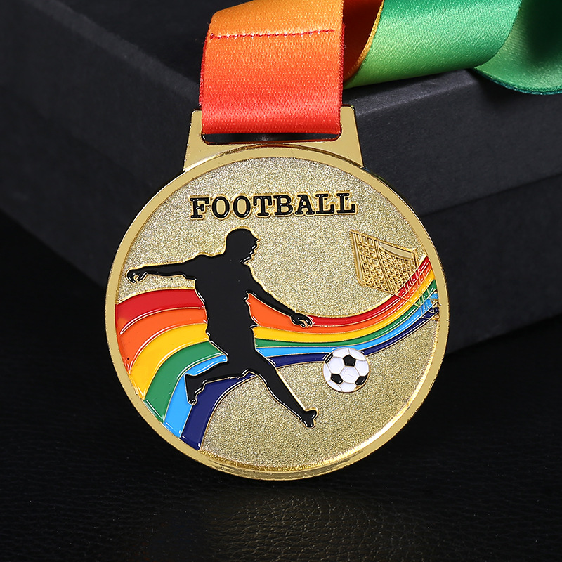 Factory Supply Basketball Football Game Medal Baking Paint for Metal Marathon Medal Student Honor Listing Printed Logo