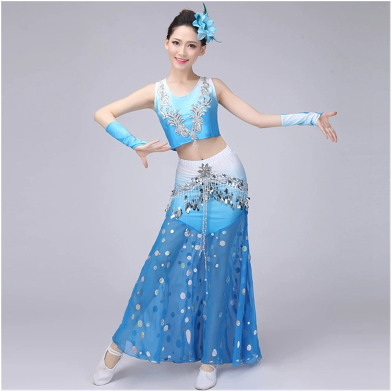 傣族舞蹈服装傣族演出服装新款傣族服装色傣族服表演服女-阿里巴巴