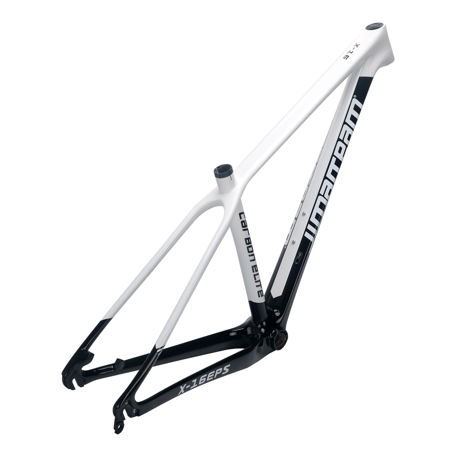 2021新款jimaiteam全碳纤维山地车架桶轴快拆通用自行车车架白色