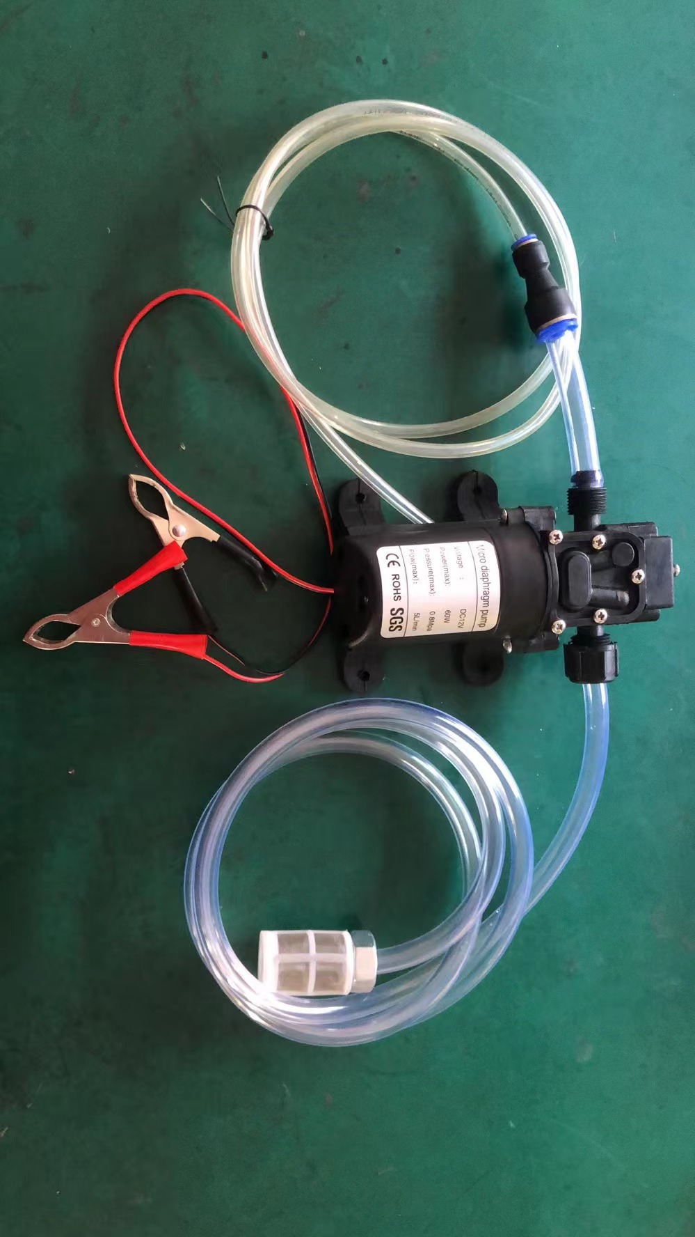 12v60w直流电动抽油泵加油泵油液体提取器船用电瓶夹汽车抽机油泵