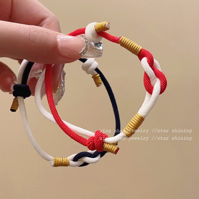 长相思手绳小众设计编织手绳同心结手环一对情侣学生