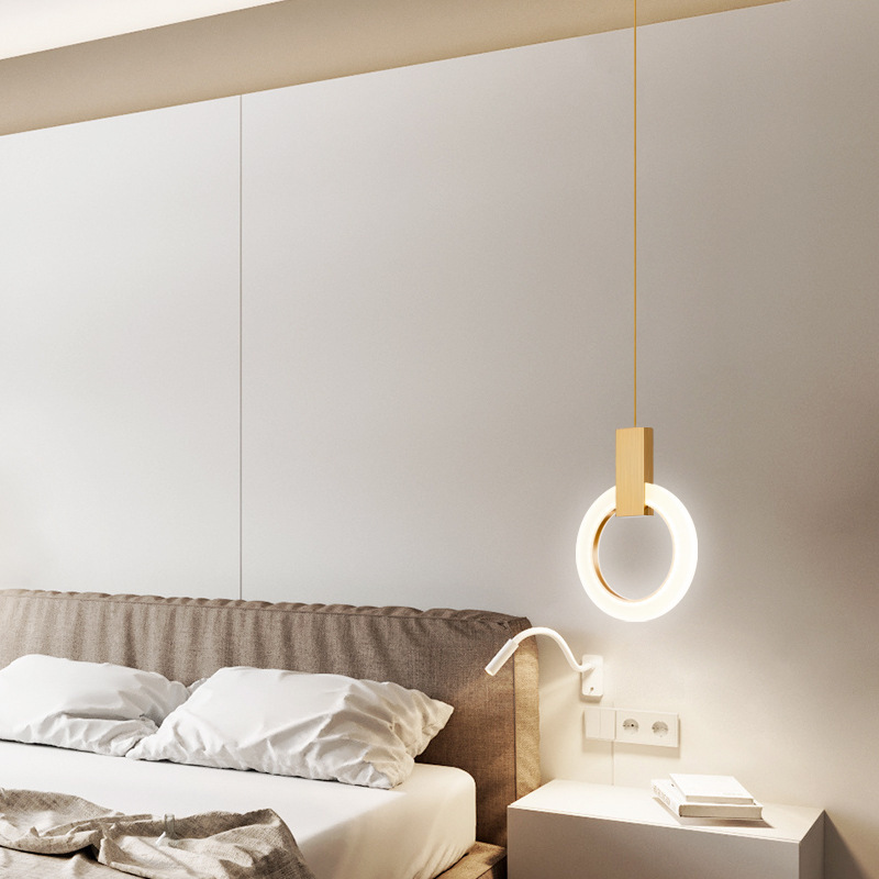 2020新款轻奢卧室床头吊灯现代简约楼梯灯创意个性餐厅单头小吊灯