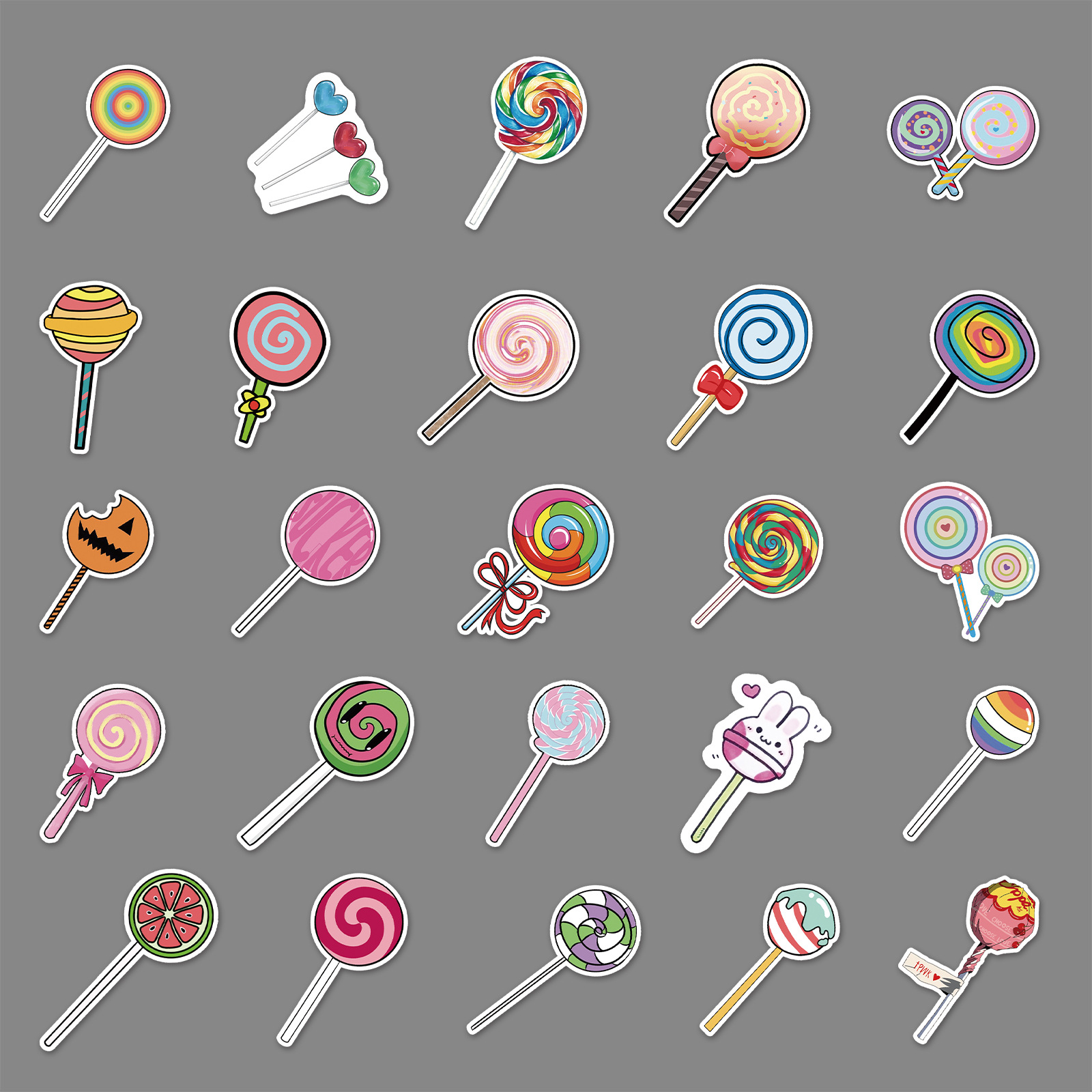 50张手账棒棒糖贴纸滑板车行李箱贴纸笔记本电脑汽车摩托车装饰