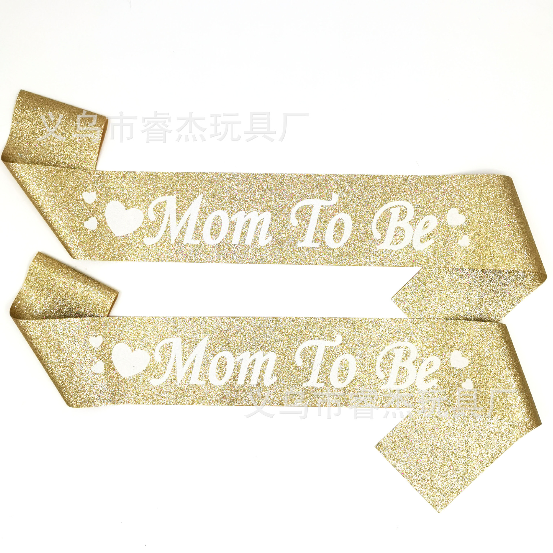 Exclusive for Cross-Border Gender Reveal Welcome Kidspal Pairs of Glitter Cloth Mom to Be Shoulder Strap for Mothers-to-Be with Ceremonial Belt