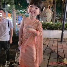 儿童云南西双版纳傣族服装泼水节服装傣族女童套装送头花