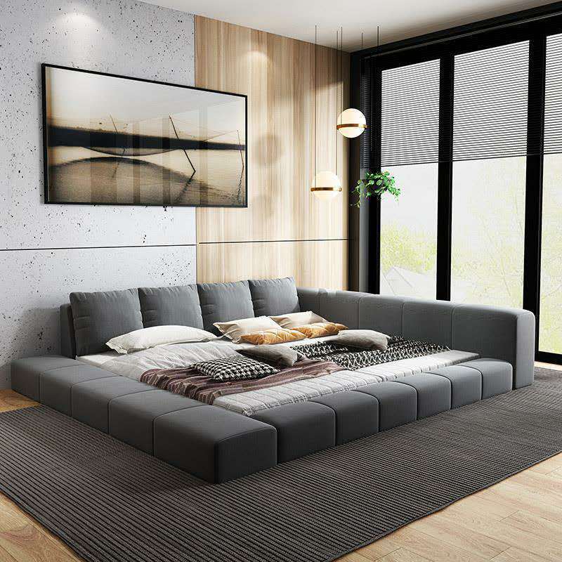 布艺榻榻米床一体亲子拼接床主卧双人2.2二胎家庭床组合超大加宽