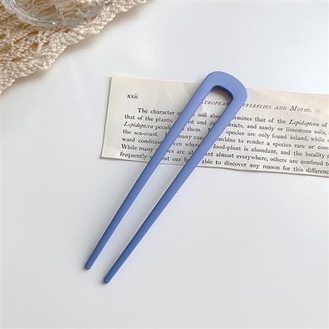 Japanese Matte Color Metal U-Shaped Hair Pin Updo Female Han Costume Simple Modern Hair Clasp Cute Bun Hairpin