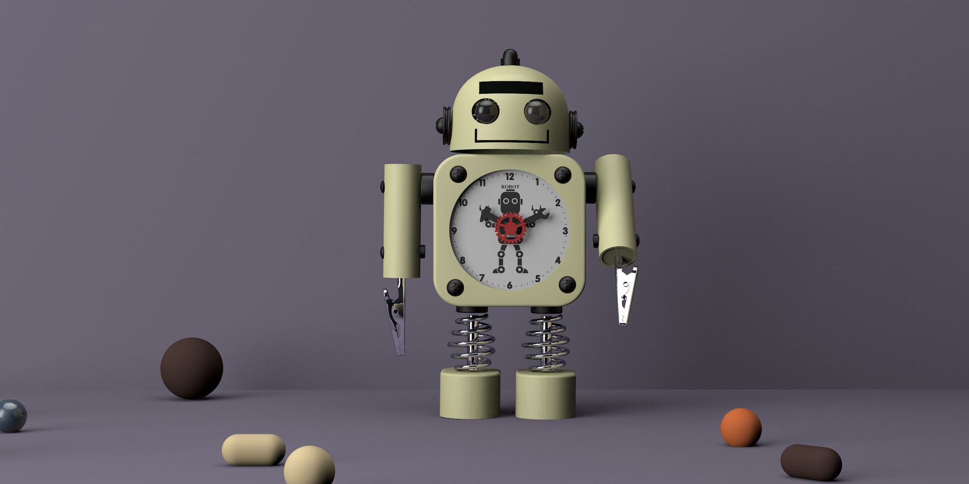 机器人闹钟卡通创意新款智能简约数字时钟摆件亚马逊热卖爆款礼品