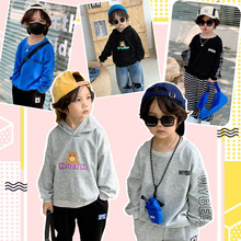 儿童卫衣春秋款2022年新款户外宽松带帽韩版男孩外穿卡通运动上衣