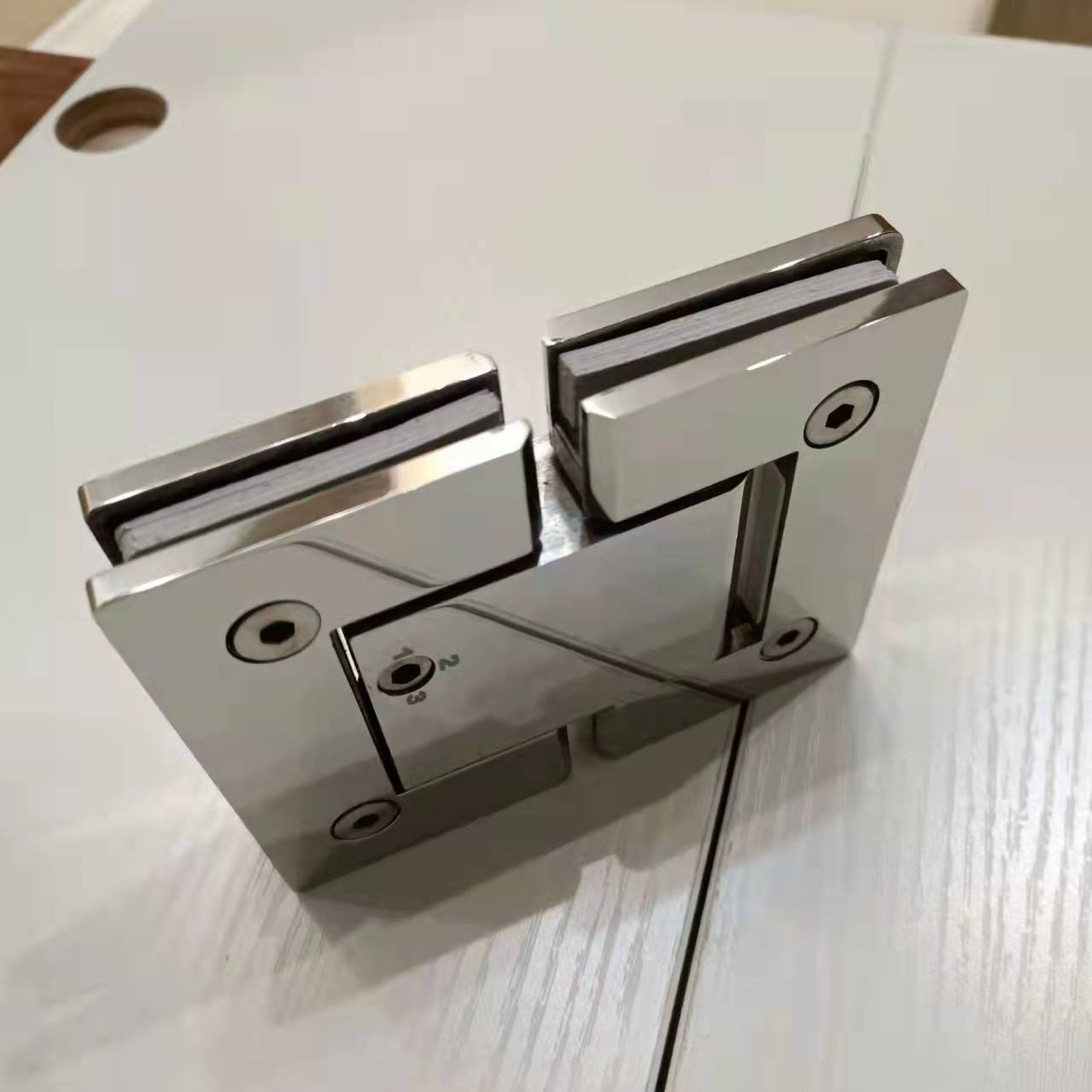 玻璃门浴室夹带液压缓冲自动闭门合页180度淋浴房合页铰链亮光