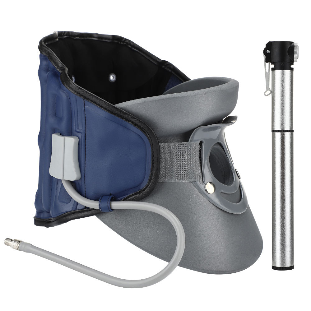 跨境充气颈椎牵引器家用颈椎拉伸固定器防低头充气颈托颈椎矫正器