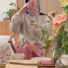 2023【现货】韩东大门女装春季新款圈圈棉简约凸起字母小短款卫衣