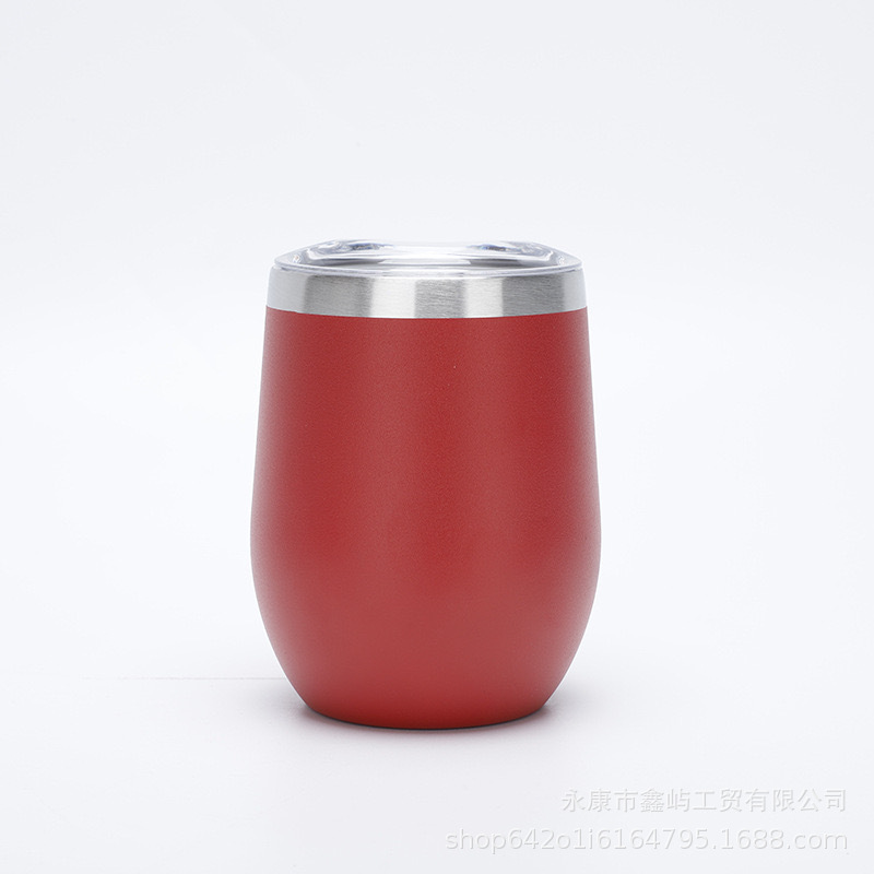 Cross-Border Hot Selling 304 Stainless Steel Vacuum Cup 12Oz Double-Layer Vacuum U-Shaped Egg Shell Cup Household Office Tumbler